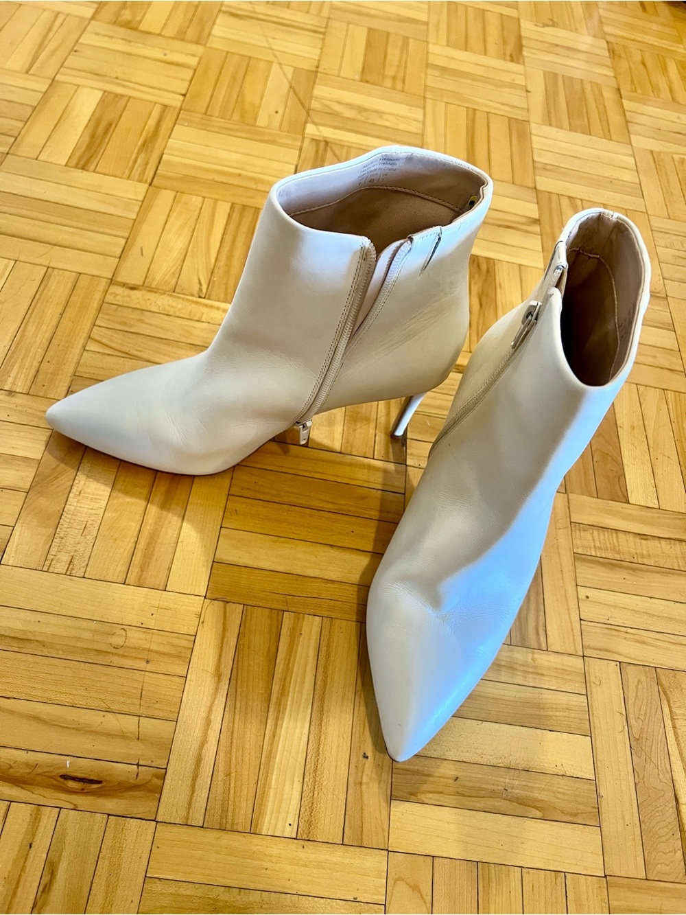 Aldo Cream Pointed Toe Stiletto Ankle Boots